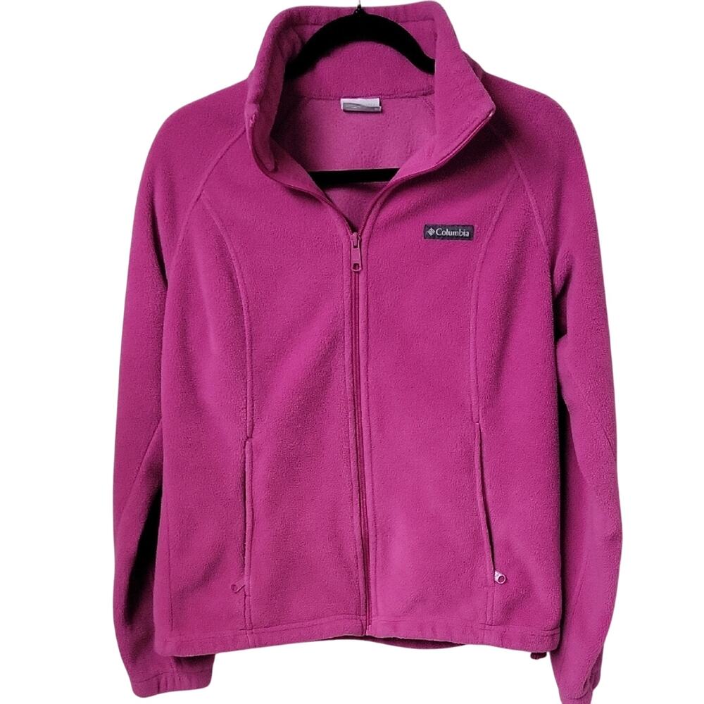 Columbia Benton Springs Full Zip Pink Fleece Jacket Womens Size Medium